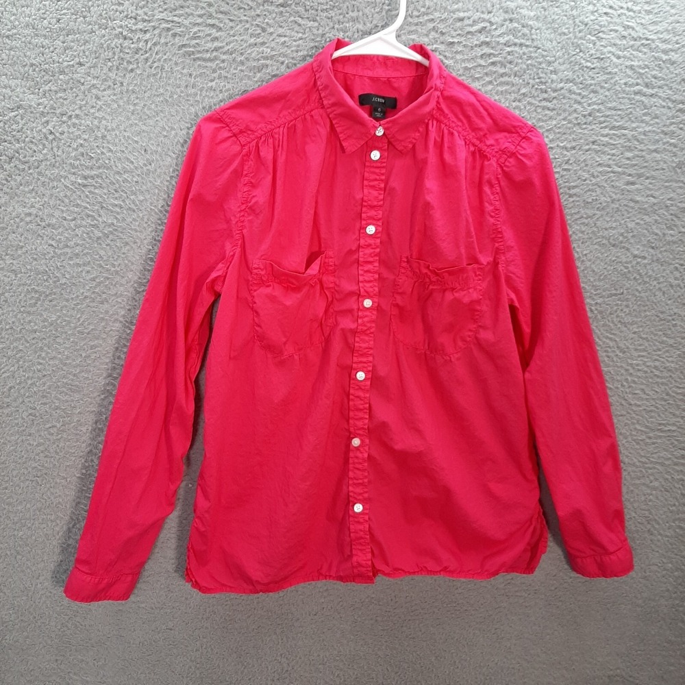 J Crew Shirt Womens 6 Pink Long Sleeve Top Preppy Careerwear Workwear Casual - Picture 8 of 13